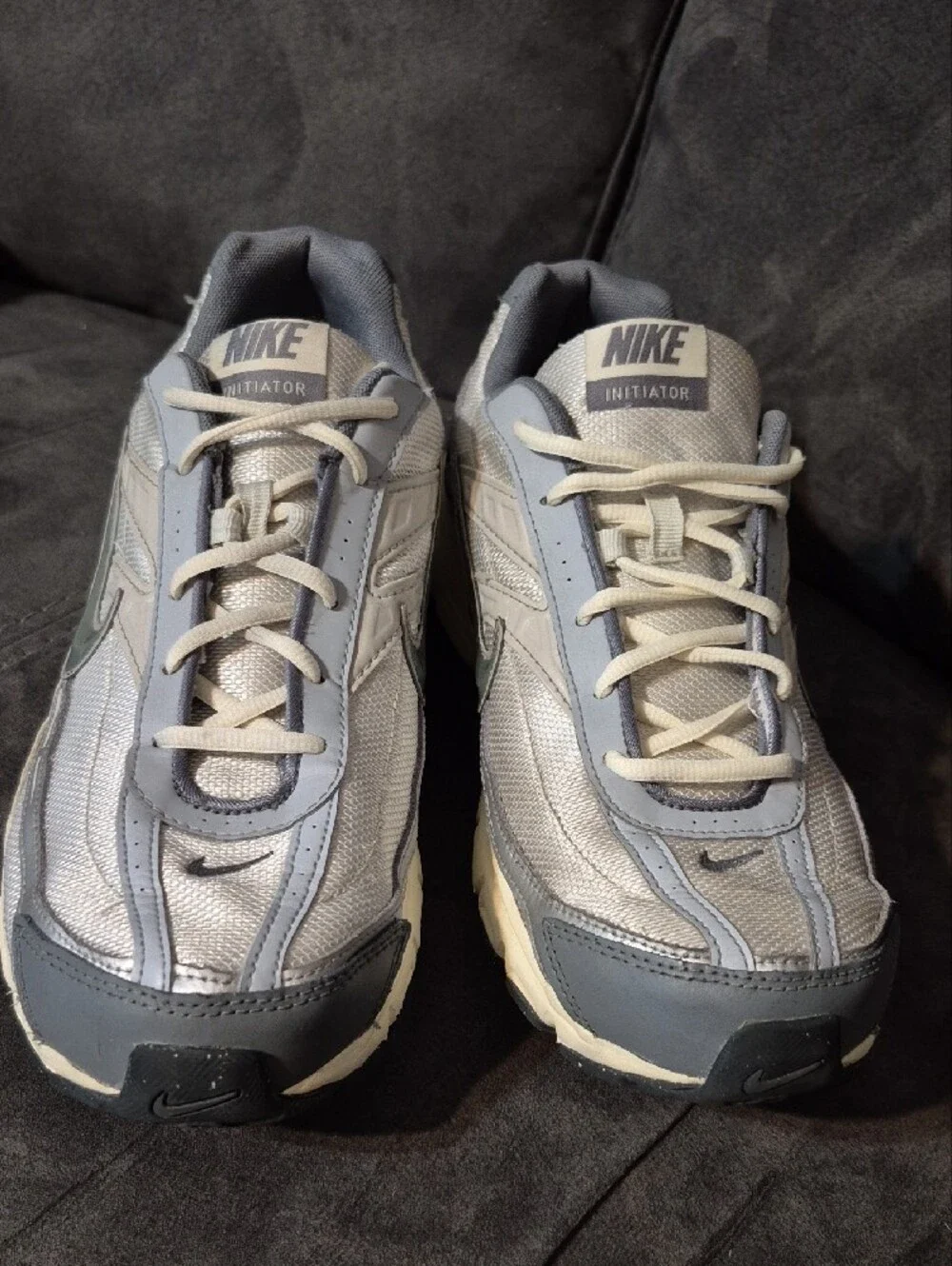 Nike Men’s Silver and Gray Athletic Running Sneakers